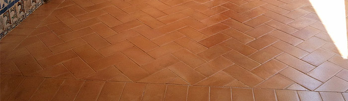Clay flooring tiles
