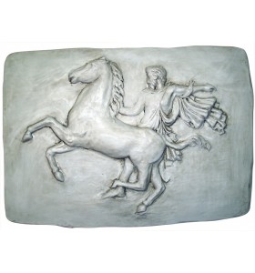 Placa romana hombre a caballo