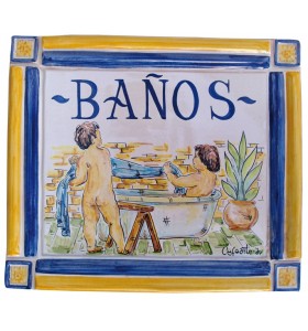 Placa rústica BAÑOS